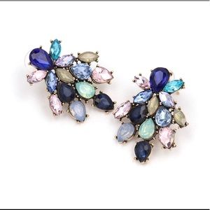 Blue stone statement earrings